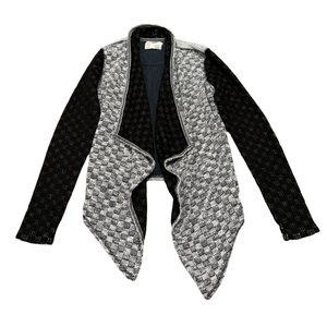 Anthropologie‎ Saturday Sunday Geometric Draped Cardigan Elbow Patch Smalll | e2